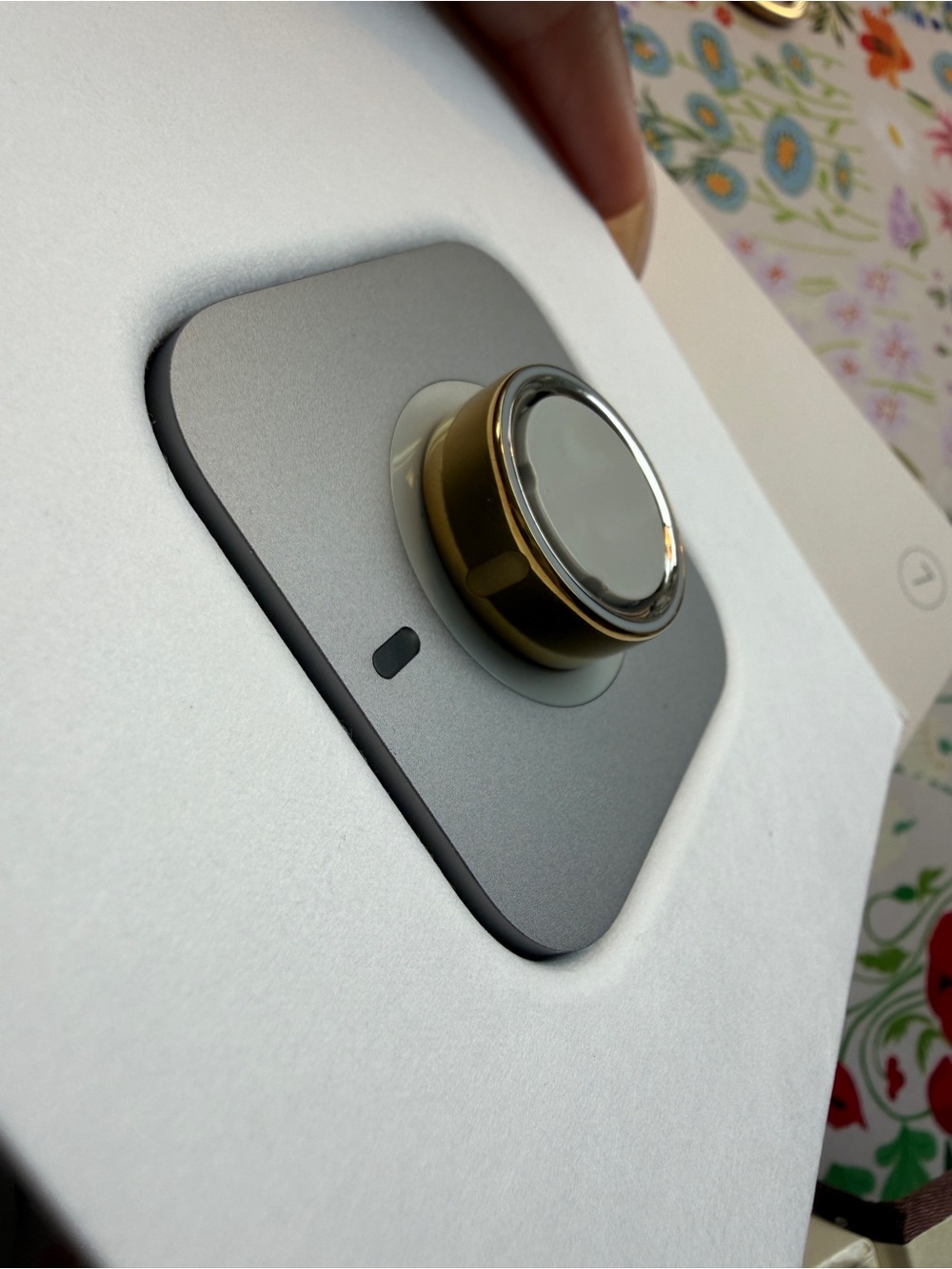 Oura Gold and Silver Ring Charger Pod